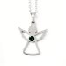 Oceľový náhrdelník anjel so Swarovski kryštálmi zelený 42043.3