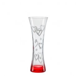 Skleněná váza srdce Love dekor Q8182 19,5 cm