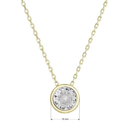 Pozlátený náhrdelník s čírym zirkónom 12051.1 Au plating