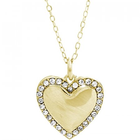 Strieborný náhrdelník v zlatej farbe so Swarovski Elements srdce Kryštál