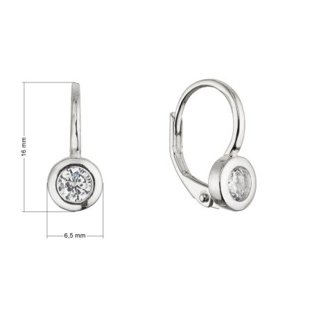 Strieborné náušnice okrúhle so zirkónom 11617.1