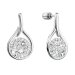 Strieborné visiace náušnice kvapky sa Swarovski čírymi kryštálmi 31305.1 Krystal
