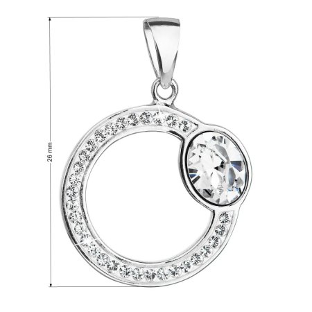 Strieborný prívesok s kryštálmi Swarovski biely kruh 34215.1 Krystal