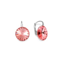 Náušnice ružové Rivoli sa Swarovski Elements Sweet Candy K112212RP Rose Peach 12 mm