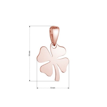 Pozlacený stříbrný přívěsek čtyřlístek lesklý 64094 rose gold