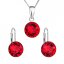 Sada šperků s krystaly Swarovski náušnice, řetízek a přívěsek červené kulaté 39140.3 Light Siam