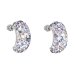 Stříbrné náušnice visací s krystaly Swarovski fialový půlkruh 31164.3 Violet