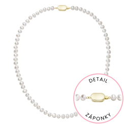 Perlový náhrdelník z říčních perel se zapínáním ze 14 karátového zlata 922001.1/9269A bílý