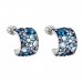Stříbrné náušnice visací s krystaly Swarovski modrý půlkruh 31280.3 Blue Style