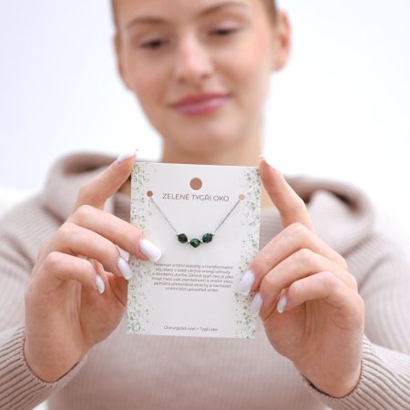 Náhrdelník zelené tigrie oko 42036.3 oceľ