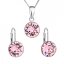 Sada šperků s krystaly Swarovski náušnice, řetízek a přívěsek růžové kulaté 39140.3 Light Rose