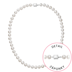 Perlový náhrdelník z riečnych perál so zapínaním z bieleho 14 karátového zlata 822003.1/9268B biely