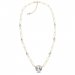 Stříbrný pozlacený náhrdelník bílý čirý z pravých říčních perel Trilliant NG4706C6W Krystal