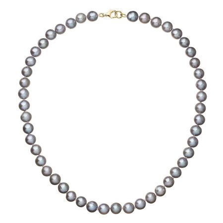 Perlový náhrdelník z riečnych perál so zapínaním zo 14 karátového zlata 922028.3/9260 grey