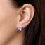 Strieborné náušnice visiace s kryštálmi Swarovski mix farieb polkruh 31280.3 Sweet Love