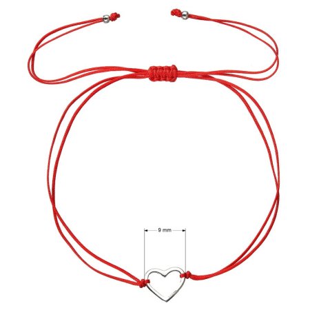 Kabbalah náramok so strieborným srdiečkom 13042.3 red