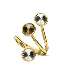 Prsteň sa Swarovski Elements Rotundus Gold PJG1122SS29CGS1 Gold Shadow