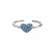 Stříbrný prsten ve tvaru srdce Aqua