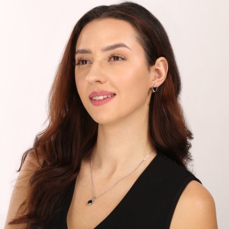 Strieborné náušnice s pravými minerálnymi kameňmi tmavo modrej 11493.3 dark sapphire