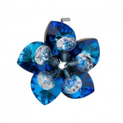 Stříbrný přívěsek s krystalem Swarovski modrá květina 34072.5 Bermuda Blue