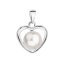 Strieborný prívesok s bielou perlou srdca 34246.1 White