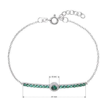 Stříbrný náramek se zelenými zirkony 13116.3 emerald