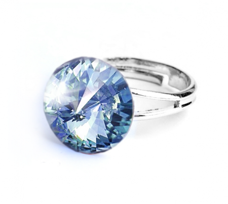 Prsteň modrý Rivoli so Swarovski Elements Light Sapphire 12 mm