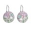 Strieborné náušnice visiace s kryštálmi Swarovski mix farieb okrúhle 31176.3 Sakura