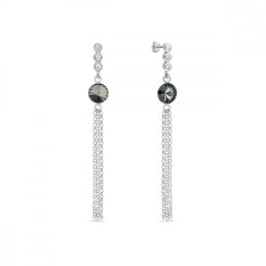 Náušnice šedej sa Swarovski Elements Ballena KC1122SS29BD Black Diamond