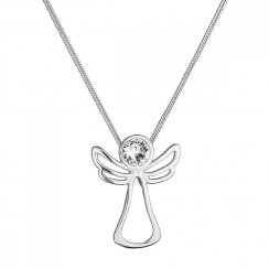 Strieborný náhrdelník anjel sa Swarovski kryštálom 32080.1 Krystal