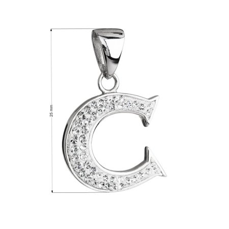 Prívesok so Swarovski Elements písmeno C 34102.1 Kryštál
