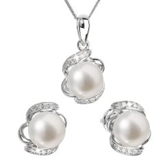 Perlová souprava z říčních perel bílá 29017.1