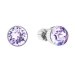 Stříbrné náušnice pecka se Swarovski krystaly fialové kulaté 31113.3 Violet