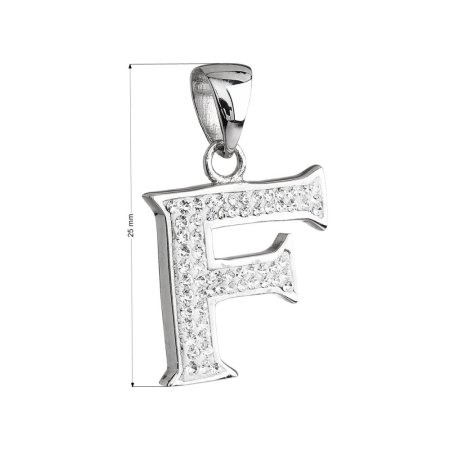 Prívesok so Swarovski Elements písmeno F 34102.1 Kryštál