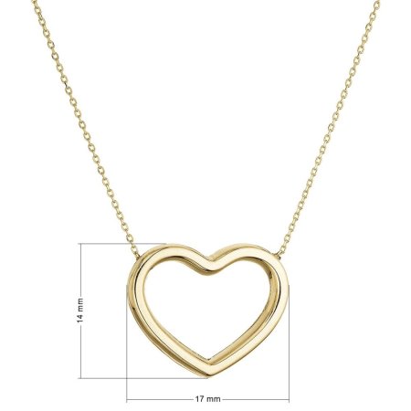 Zlatý 14 karátový náhrdelník srdce 92A00056
