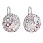 Strieborné náušnice visiace s kryštálmi Swarovski ružovej okrúhle 31161.3 Magic Rose