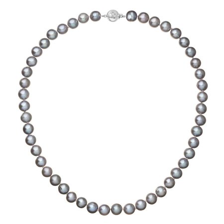 Perlový náhrdelník z riečnych perál so zapínaním z bieleho 14 karátového zlata 822028.3/9270B grey