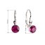 Strieborné náušnice visiace s kryštálmi ružové okrúhle 31112.3 Fuchsia