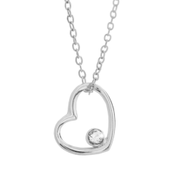 Náhrdelník číry srdce s kryštálom Swarovski Elements Kryštál