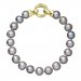 Perlový náramok z pravých riečnych perál šedý 23010.3 grey Au plating