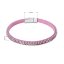 Náramek růžový textilní s krystaly 53007.3 rose