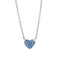 Strieborný náhrdelník srdca so Swarovski Elements Aqua