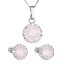 Sada šperků s krystaly Swarovski náušnice, řetízek a přívěsek růžové opálové kulaté 39352.7