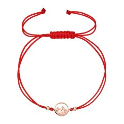 Kabbalah pozlacený rose gold náramek hory 13090.1 červený