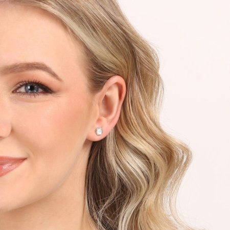 Stříbrné náušnice kolečka s bílou perletí 11705.1