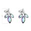 Strieborné náušnice pecka s kryštálmi Swarovski zelená kvietka 31266.5 Paradise Shine