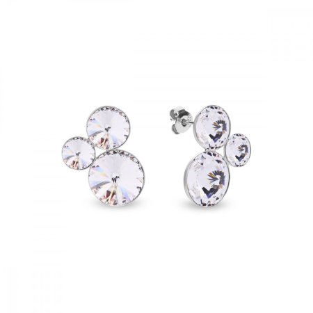 Strieborné náušnice číre sa Swarovski Elements Sweetie K11223C Krystal