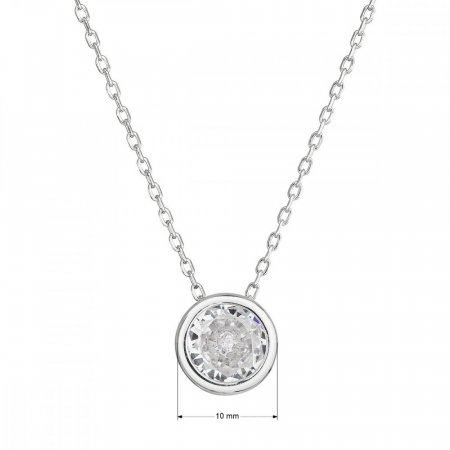 Stříbrný náhrdelník s čirým zirkonem 12051.1 Krystal