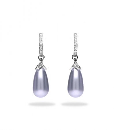 Náušnice so Swarovski Elements perla Lavender