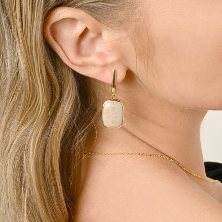 Pozlátené náušnice s fosílnym korálom 11741.3